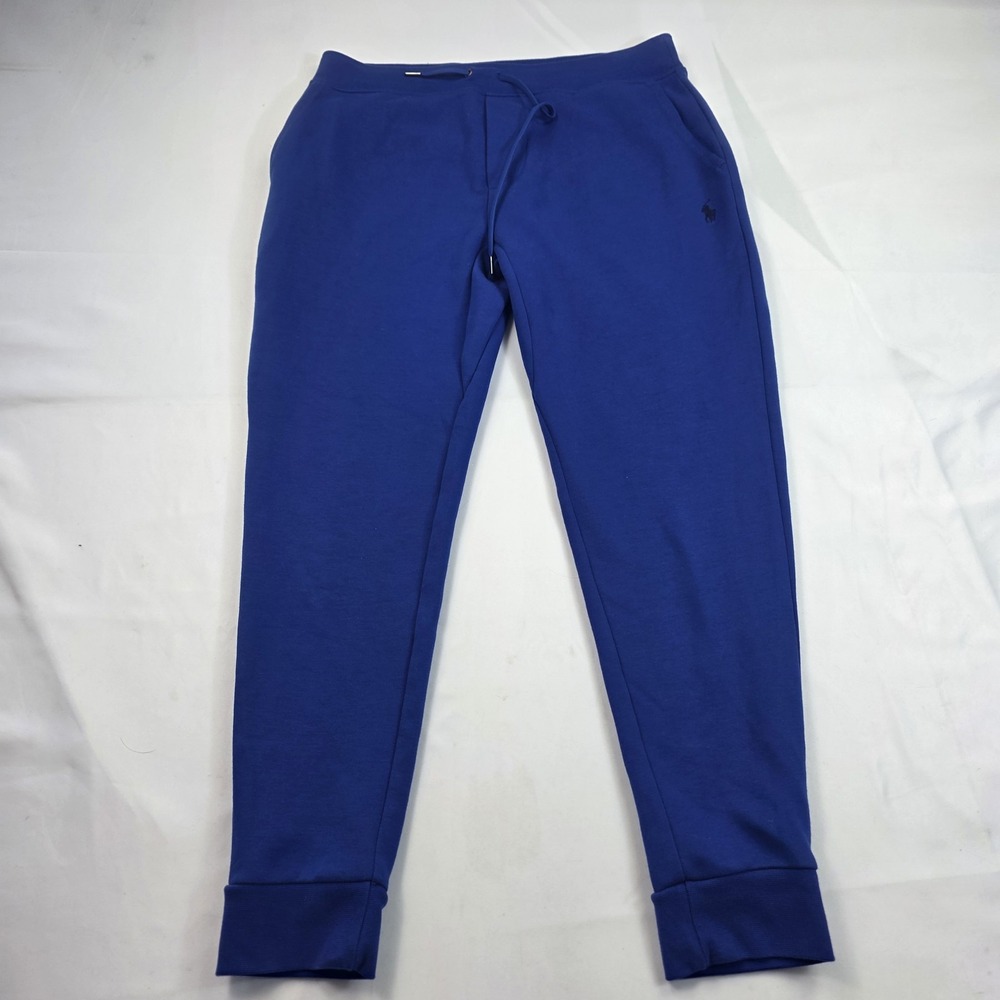 Polo Ralph Lauren Joggers Pants Mens Medium Blue Knit Elastic Waist Pockets